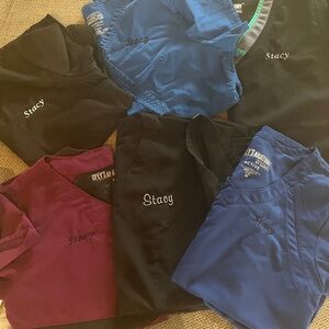 Greys anatomy scrub tops embroidered: Stacy on them